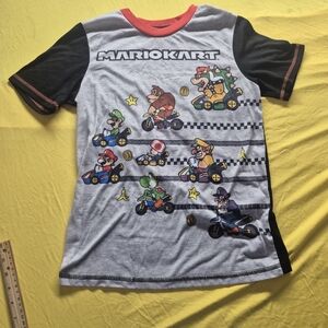 Nintendo Mario Kart Gray & Black Short-Sleeve Kids Pajama Top